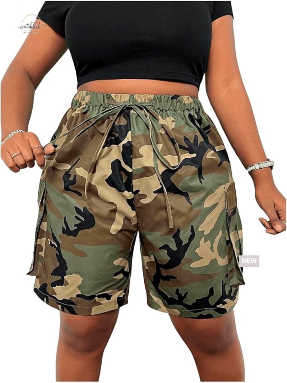 Plus Size High Waisted Cargo Shorts Straight Leg Casual Summer Pants
